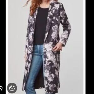 BB Dakota Black and White Floral coat